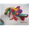 Image 4 : 975. Vintage Mexican Folk Art Stuffed Animals Lion and Alligator
