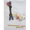 Image 1 : 976. Vintage Mexican Folk Art Stuffed Animals Giraffe and Pig