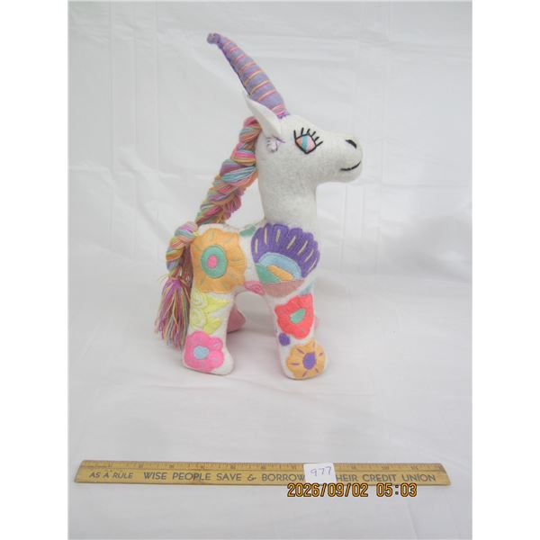 977. Vintage Mexican Folk Art Stuffed Unicorn