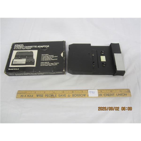 990. Kraco Stereo Cassette Adaptor for 8 Track Players