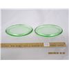 Image 1 : 998. 2 Antique Small Uranium Glass Dishes Glows Green Under Light