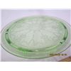 Image 3 : 999. Uranium Glass Antique Depression Glass Cake Plate Glows Green Under Light