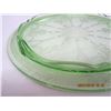 Image 4 : 999. Uranium Glass Antique Depression Glass Cake Plate Glows Green Under Light