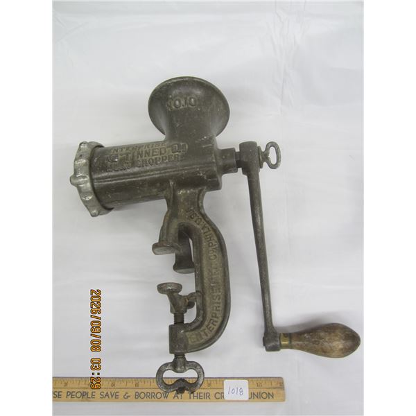 1018. Antique Enterprise No. 10 Large Meat Grinder