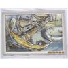 Image 1 : 1023. Vintage Artist Signed Maritime Themed Oil Painting 24x18 inches