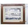 Image 1 : 1024. Large Vintage Prairie Scene Print with a Barn Board Frame 33x 27 inches