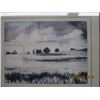Image 2 : 1024. Large Vintage Prairie Scene Print with a Barn Board Frame 33x 27 inches