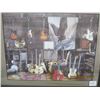 Image 2 : 1031. Vintage Guitar Print Framed