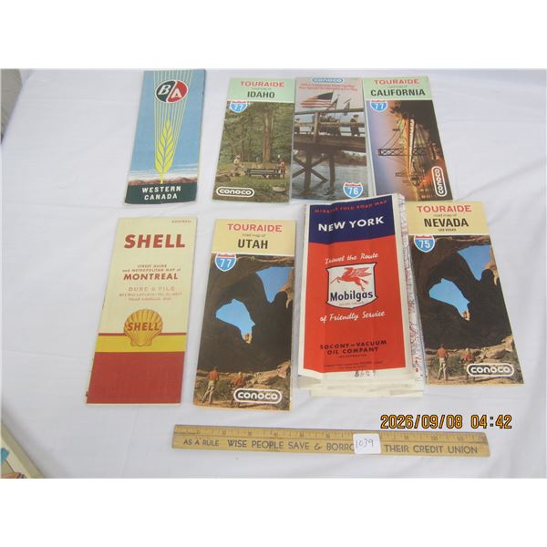 1039. Vintage Gas Station Advertising Maps
