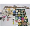 Image 1 : 1043. Lot of Vintage Pins, Bottle Openers, John Diefenbaker Pin Back Button Etc.