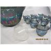 Image 3 : 1044. Vintage Carnival Glass Punch Bowl with 12 Cups and Ladle