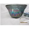 Image 4 : 1044. Vintage Carnival Glass Punch Bowl with 12 Cups and Ladle