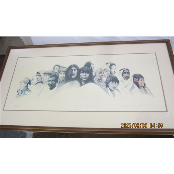 1054. Paul Ygartva Lithograph Signed and Numbered from Expo 86 Framed with Glare Proof Glass 47 inch