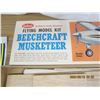 Image 2 : 1064. Guillow’s Authentic Beach Craft Musketeer Airplane Flying Model Kit Unbuilt with Orig