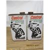 Image 4 : 1069. 2 Castrol Motorcycle Injector Oil Cans Full Circa 1970'S