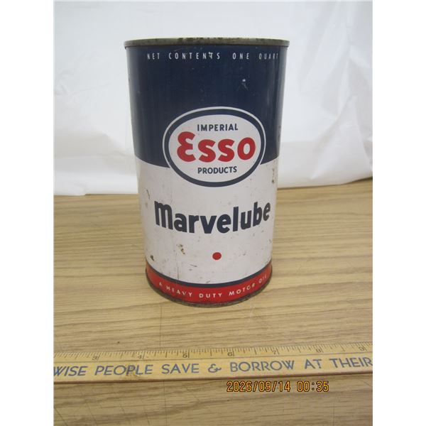 1078. Vintage Imperial ESSO Marve lube Can Full