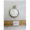 Image 1 : 1087. Sterling Silver Antique Dress Size English Pocket Watch Great Condition Working 78 Grams