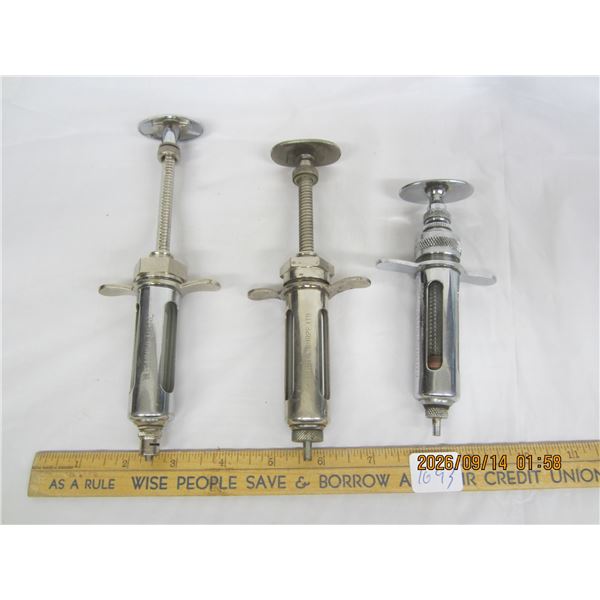 1093. Lot of 3 Antique Medical Syringes