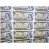 Image 5 : 1101. Vintage Laminated Uncut Canadian Sheet of Dollar of 1 Dollar Bills 1973 all Serial Numbers are