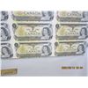 Image 6 : 1101. Vintage Laminated Uncut Canadian Sheet of Dollar of 1 Dollar Bills 1973 all Serial Numbers are