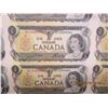 Image 7 : 1101. Vintage Laminated Uncut Canadian Sheet of Dollar of 1 Dollar Bills 1973 all Serial Numbers are
