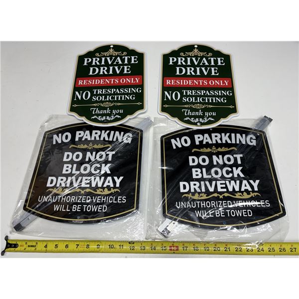 (2) Private Drive and (2) No Parking Metal Sings.