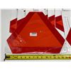 Image 5 : (6) Slow Moving Vehicle Triangle Safety Sign Stickers and (2) Metal One's.