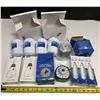 Image 1 : Collection of household items, including refrigerator water filters, portable pill boxes, visual cou