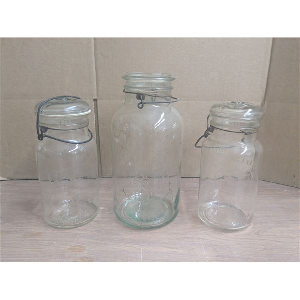 (3) Perfect Seal Glass Sealers inc. (2) w/ Glass Tops