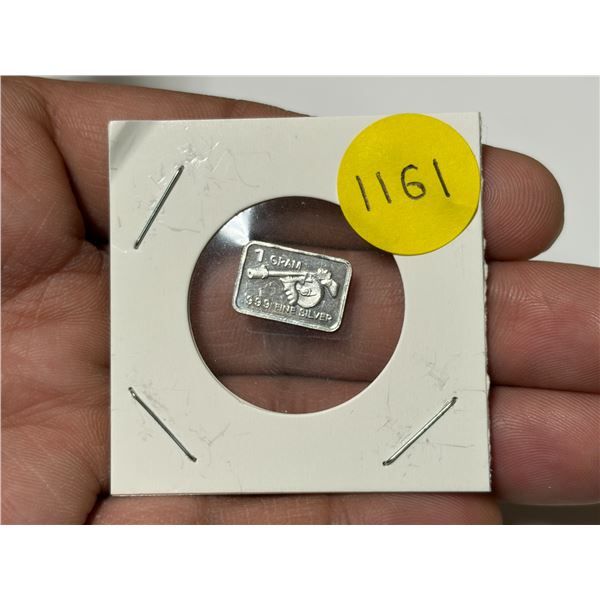 1 Gram .999 Fine Silver.