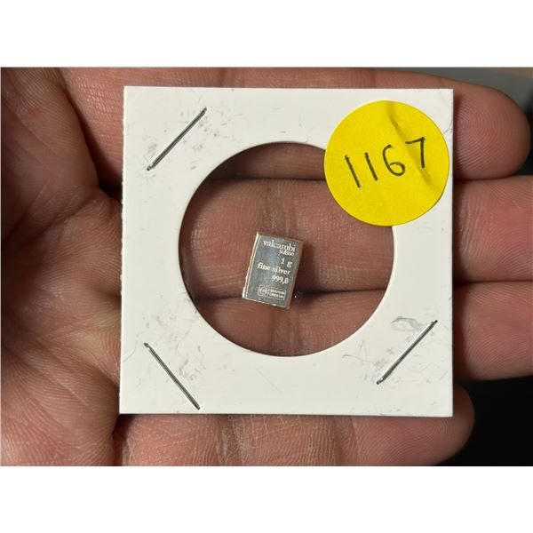 1 Gram .999 Fine Silver.