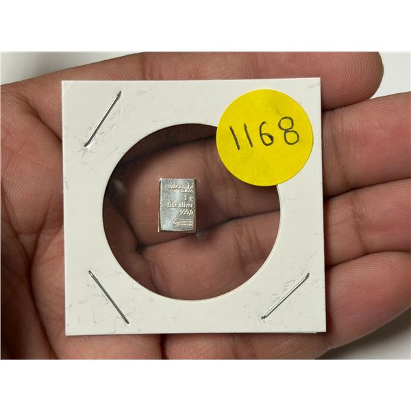 1 Gram .999 Fine Silver.
