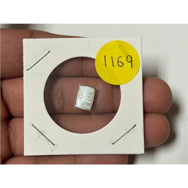 1 Gram .999 Fine Silver.
