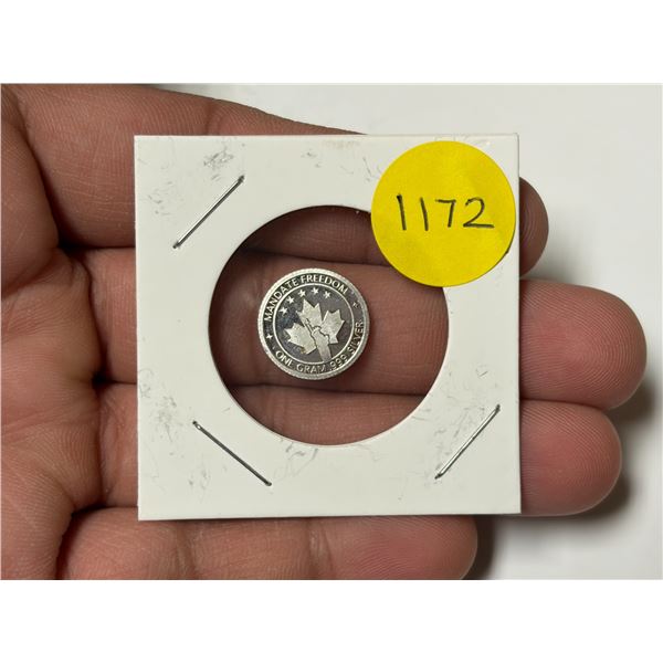 Mandate Freedom 1 Gram .999 Fine Silver.