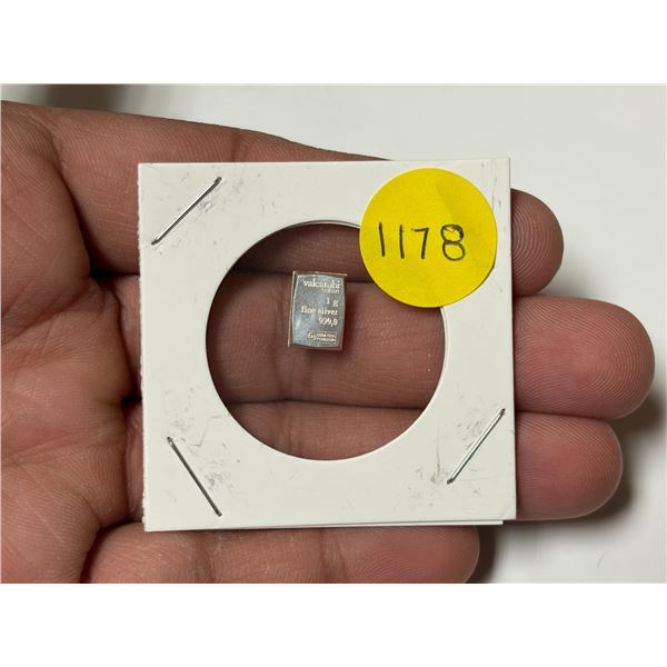 1 Gram .999 Fine Silver.