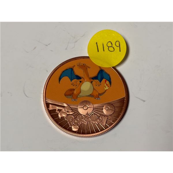 Pokemon Charizard - 1 oz AVDP .999 Copper.
