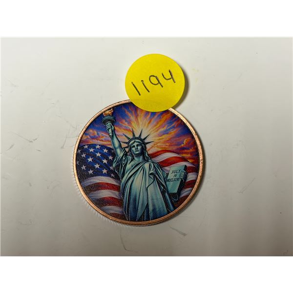 Statue of Liberty -  1 AVDP Ounce .999 Fine Copper.