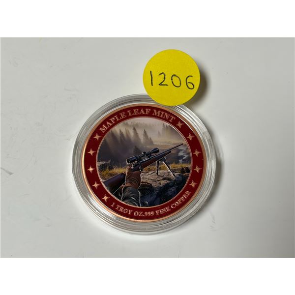 Maple Leaf Mint - 1 Troy Oz .999 Fone Copper - Deer Hunting Red Deer.