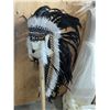 Image 2 : Black & White Beaded Feather Headdress, 53" L x 32" W