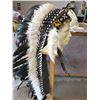Image 4 : Black & White Beaded Feather Headdress, 53" L x 32" W