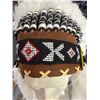 Image 8 : Black & White Beaded Feather Headdress, 53" L x 32" W