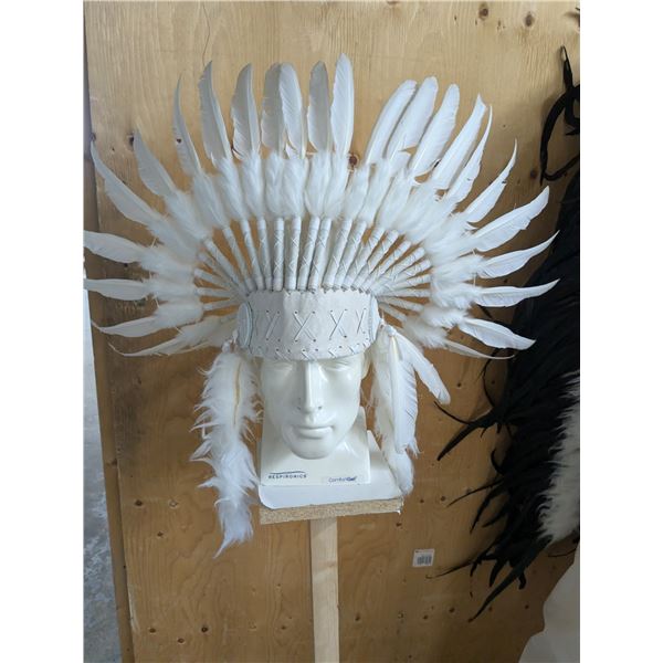 White Feathered Headdress, 30" Across