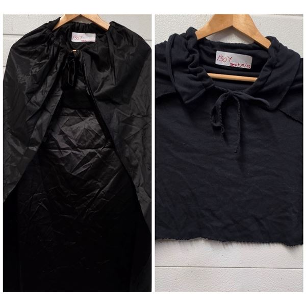 (2) Black Halloween Capes (Youth & Small Child)