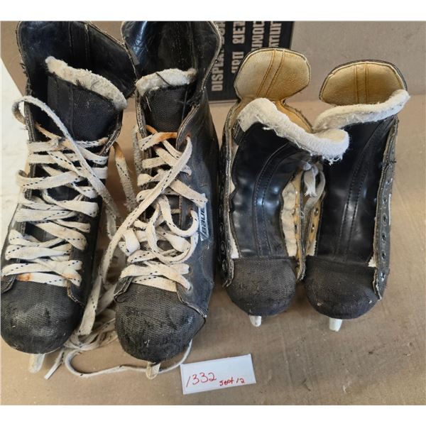 (2) Pair Bauer Hockey Skates - Youth 13EE & Adult (Unknown Size)
