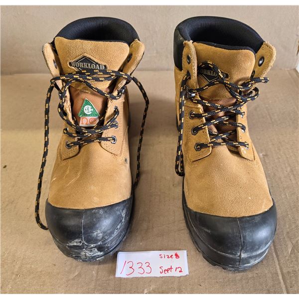 Steel Toe Leather Work Boots (Size 8)