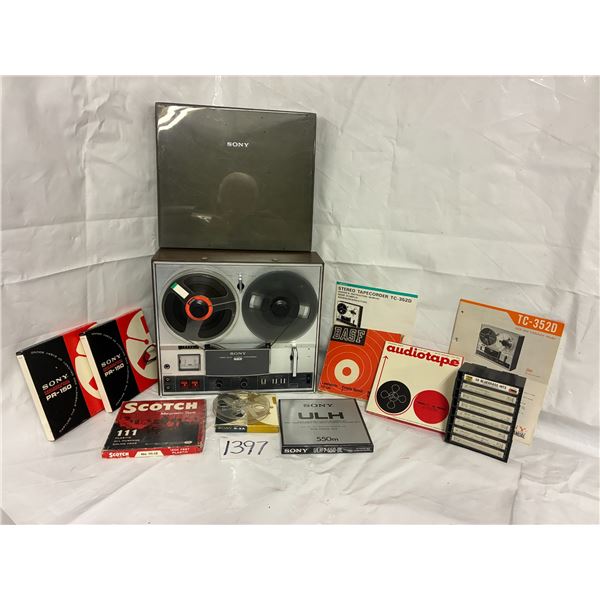 Vintage Sony Reel to Reel Stereo Tape Recorder, Reels, Cassette Tapes, etc.