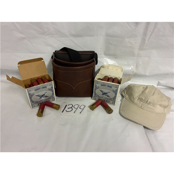 Kolpin Shot Shell Leather Bag, (2) Boxes 12GA 2 ¾” Shot Shell **PAL Required, Cap