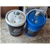 Image 1 : Bucket of 15w40 oil - 3/4 full and bucket of hydraulic oil- 1/4 full