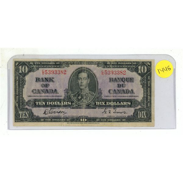 1937 Canada Ten Dollar.
