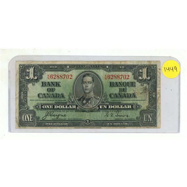 1937 Canada One Dollar.